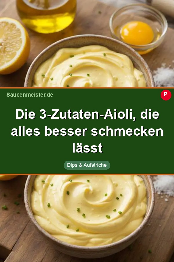 Pinterest Pin: Die 3-Zutaten-Aioli, die alles besser schmecken lässt