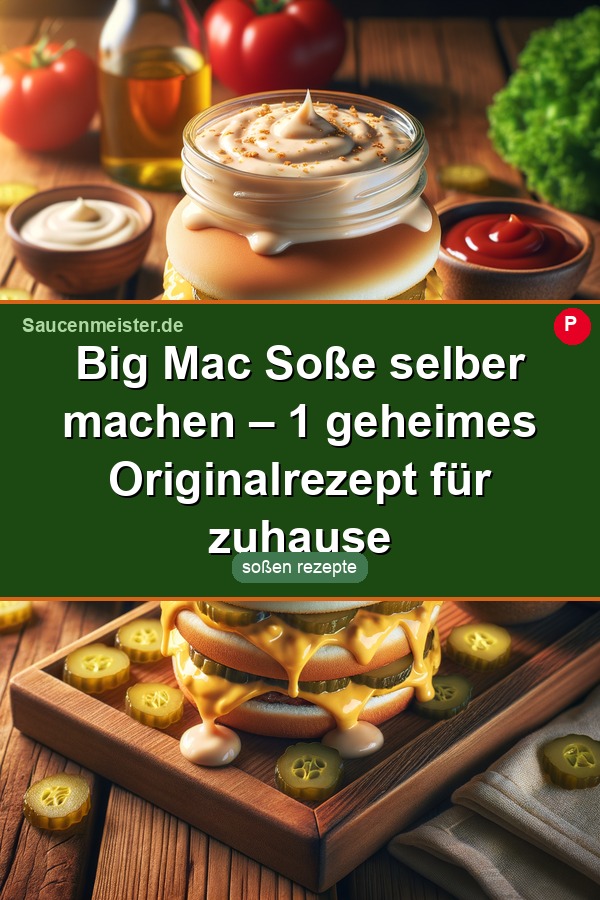 Pinterest Pin: Big Mac Soße selber machen – 1 geheimes Originalrezept für zuhause