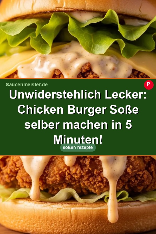 Pinterest Pin: Unwiderstehlich Lecker: Chicken Burger Soße selber machen in 5 Minuten!