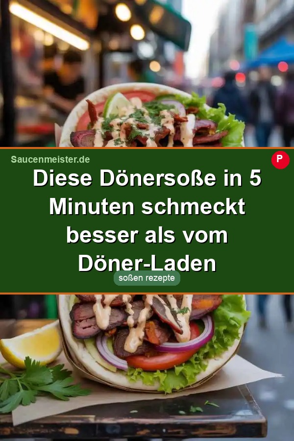 Pinterest Pin: Diese Dönersoße in 5 Minuten schmeckt besser als vom Döner-Laden