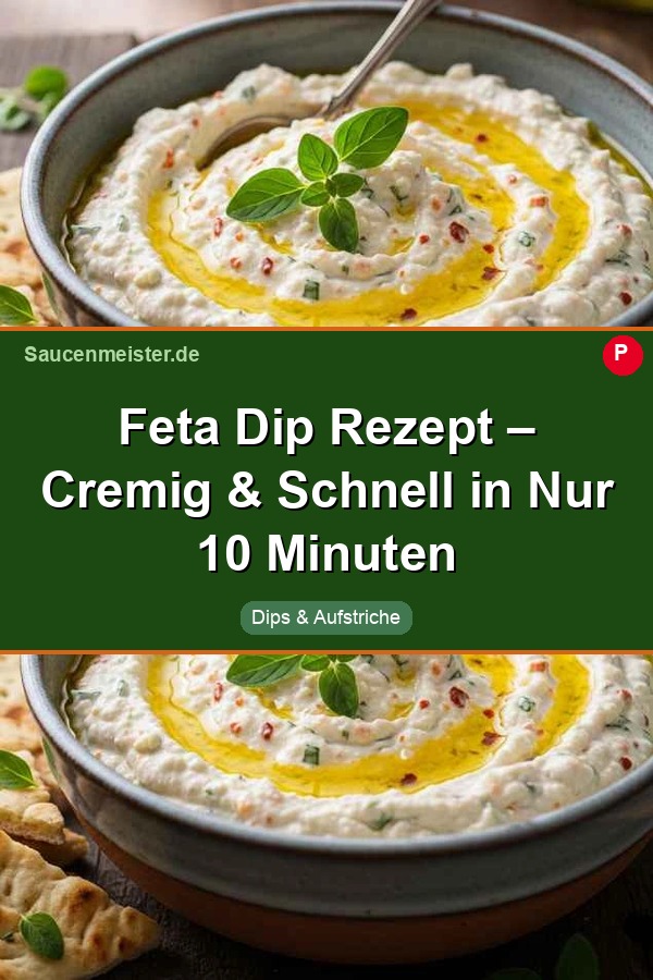 Pinterest Pin: Feta Dip Rezept – Cremig & Schnell in Nur 10 Minuten