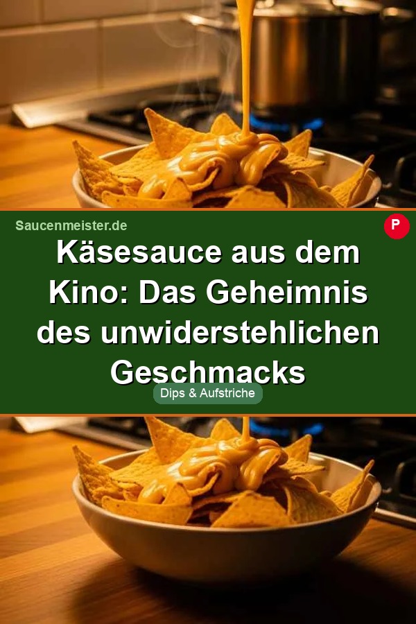 Pinterest Pin: Käsesauce aus dem Kino: Das Geheimnis des unwiderstehlichen Geschmacks