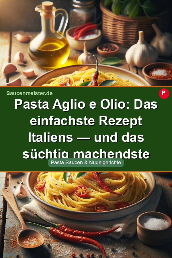 Pinterest Pin: Pasta Aglio e Olio: Das einfachste Rezept Italiens — und das süchtig machendste
