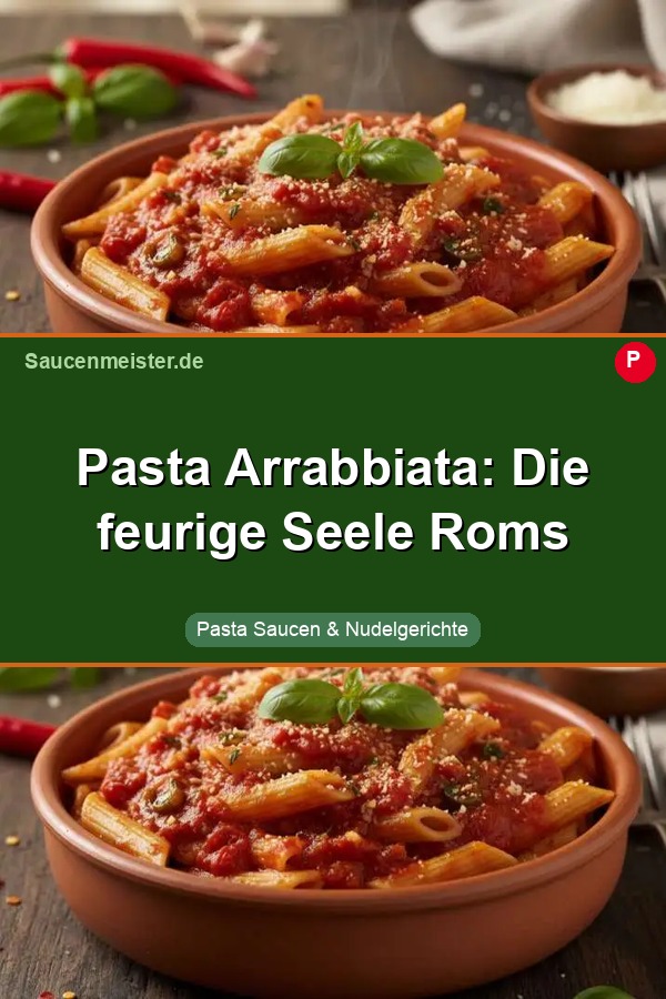 Pinterest Pin: Pasta Arrabbiata: Die feurige Seele Roms