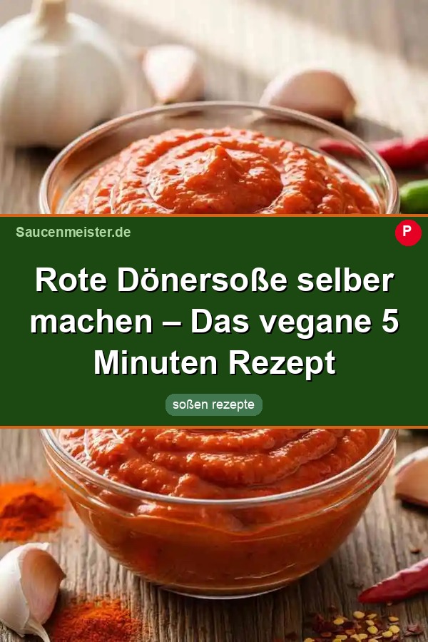 Pinterest Pin: Rote Dönersoße selber machen – Das vegane 5 Minuten Rezept