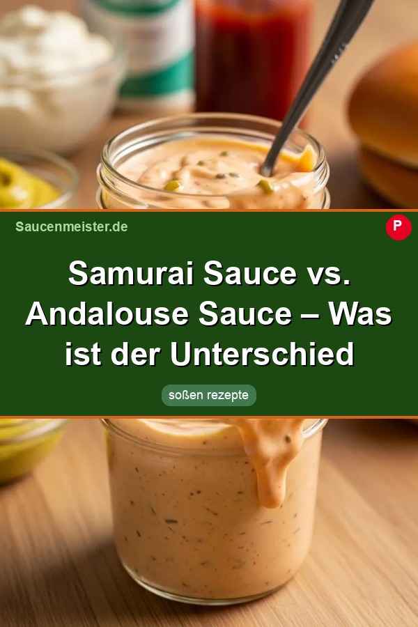 Pinterest Pin: Samurai Sauce vs. Andalouse Sauce – Was ist der Unterschied