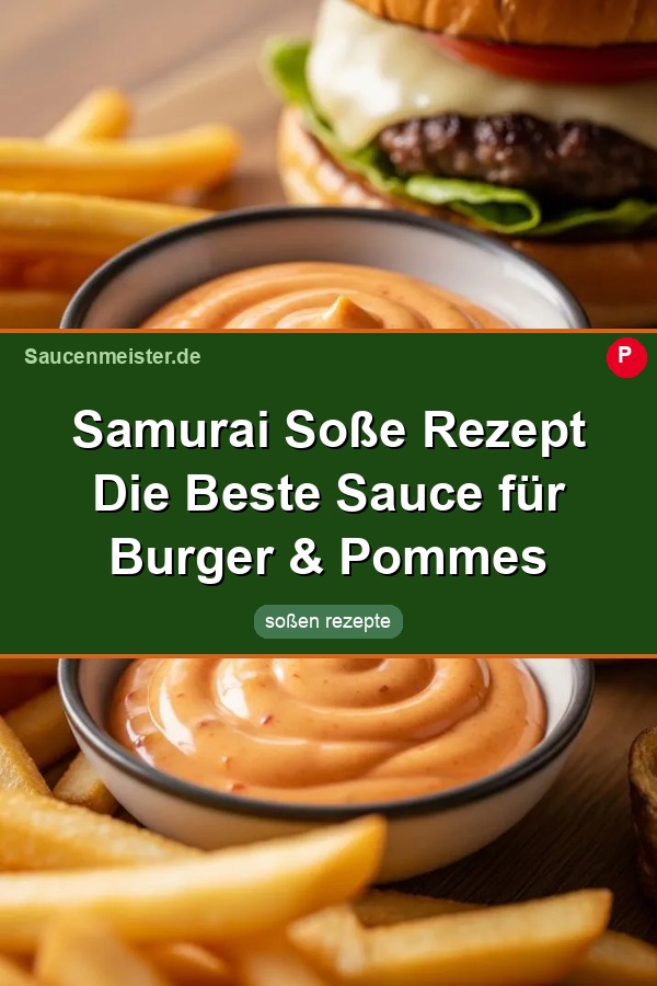 Pinterest Pin: Samurai Soße Rezept Die Beste Sauce für Burger & Pommes