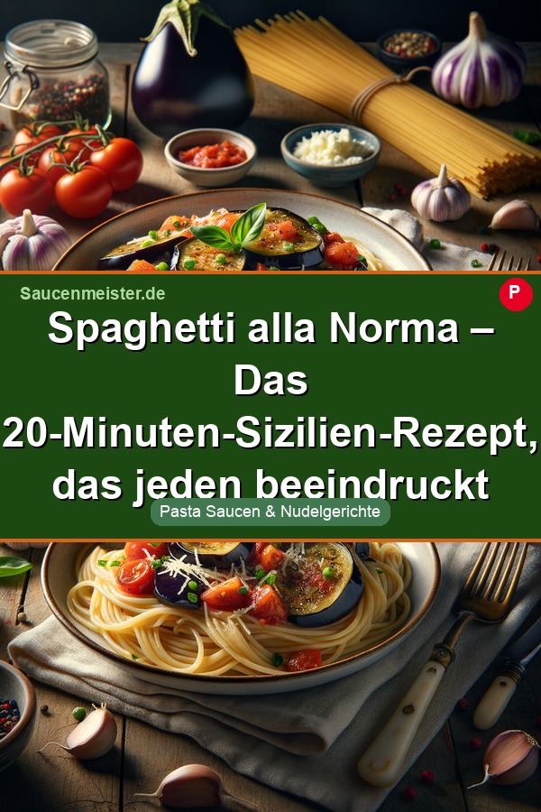 Pinterest Pin: Spaghetti alla Norma – Das 20-Minuten-Sizilien-Rezept, das jeden beeindruckt