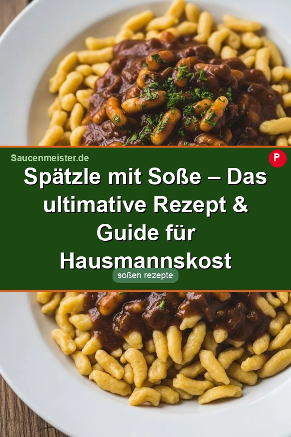 Pinterest Pin: Spätzle mit Soße – Das ultimative Rezept & Guide für Hausmannskost