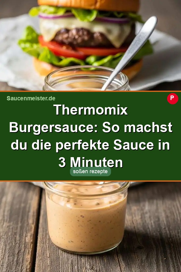 Pinterest Pin: Thermomix Burgersauce: So machst du die perfekte Sauce in 3 Minuten