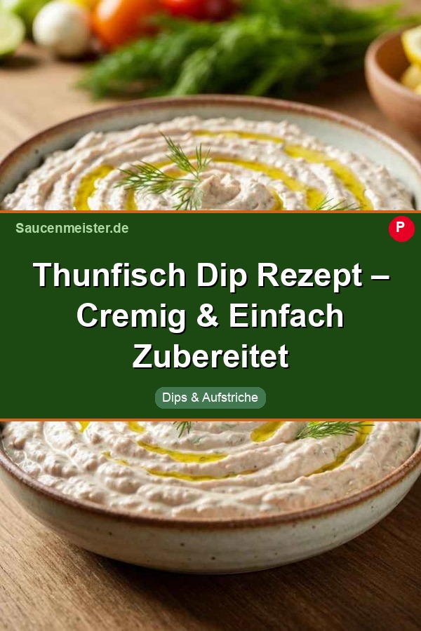 Pinterest Pin: Thunfisch Dip Rezept – Cremig & Einfach Zubereitet