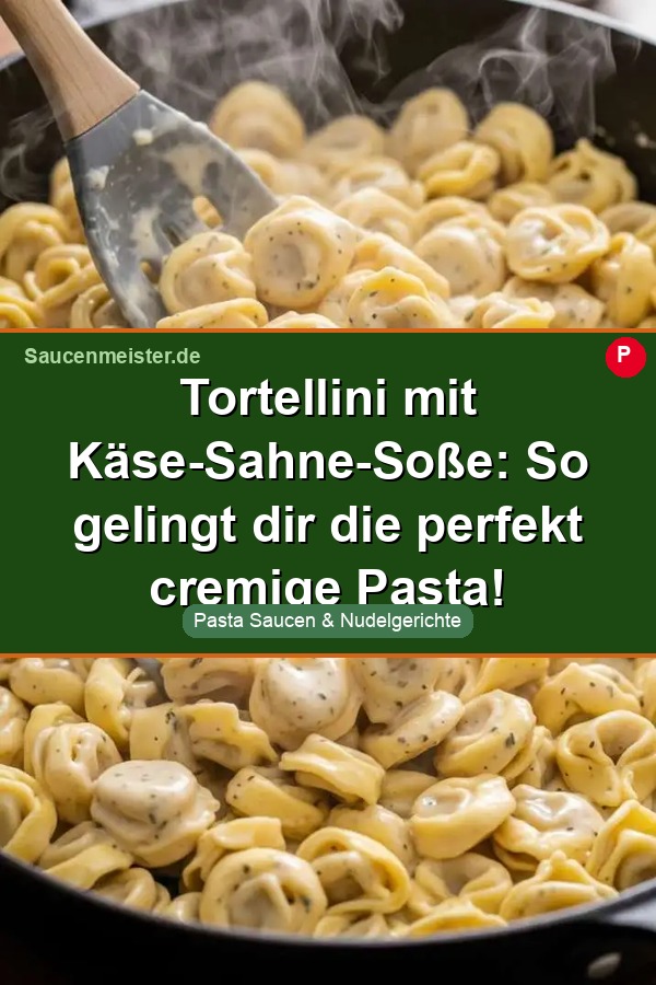 Pinterest Pin: Tortellini mit Käse-Sahne-Soße: So gelingt dir die perfekt cremige Pasta!