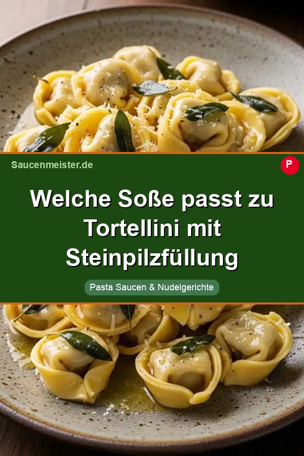 Pinterest Pin: Welche Soße passt zu Tortellini mit Steinpilzfüllung